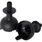 Black dome for E27 2-pieces lampholder with threaded entry without stop, H.20mm, thermoplastic resin