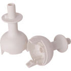 White dome for E27 2-pieces lampholder with threaded entry and stop, H.25mm, in thermoplastic resin