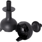 Capa preta para suporte E27 de 2-peças com rosca e sem travão, Alt.25mm, em resina termoplástica