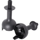 Capa preta para suporte E27 de 2-peças com rosca e sem travão, Alt.35mm, em resina termoplástica