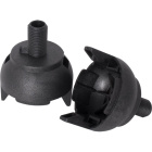 Capa preta para suporte E27 de 2-peças com rosca macho e travão, em resina termoplástica