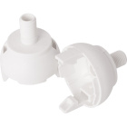 White dome for E27 2-pieces lampholder w/male threaded entry without stop, in thermoplastic resin