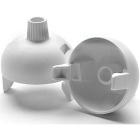 Capa branca para suporte E27 de 2-peças com tubo para travacabos, em resina termoplástica
