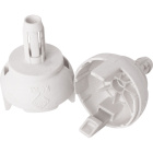 White dome for E27 2-pieces lampholder with dowel and stop, in thermoplastic resin