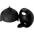Capuchón negro termoplastico p/ portalámparas E27 de 2 piezas para fijar con agujeros