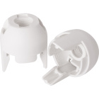 White dome for E14 2-pieces lampholder w/threaded entry M10 and retainer, in thermoplastic resin