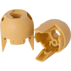 Gold dome for E14 2-pieces lampholder w/threaded entry M10 and retainer, in thermoplastic resin
