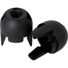 Capa preta para suporte E14 de 2-peças com rosca (M10x1) e batente, em resina termoplástica