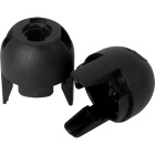 Capuchón negro termoplastico p/ portalámparas E14 de 2 piezas roscado (M10x1) y tope