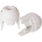 Capa branca p/suporte E14 de 2-pc c/rosca M10, batente e parafuso anti-rotação, resina termoplástica