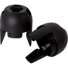 Capa preta p/suporte E14 de 2-pc c/rosca M10, batente e parafuso anti-rotação,resina termoplástica