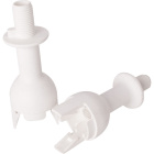 White dome for E14 2-pieces lampholder w/threaded entry and stop, H. 25mm, thermoplastic resin