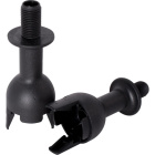 Black dome for E14 2-pieces lampholder w/threaded entry, without stop, H.25mm, thermoplastic resin