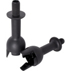 Capa preta para suporte E14 de 2-peças com rosca e sem travão, Alt.35mm, em resina termoplástica
