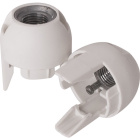 White dome for E14 2-pc lampholder w/metal nipple M10 and stem locking screw, thermoplastic resin
