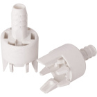 White dome for E14 2-pieces lampholder with dowel and built-in cord-grip, in thermoplastic resin