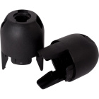 Black dome for E14 2-pieces lampholder with threaded entry, H.21mm, in thermoplastic resin