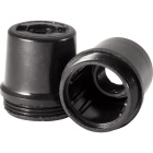 Black dome for E14 3-pieces lampholder with threaded entry and retainer, H.21mm, in bakelite