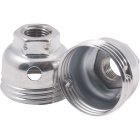 White zinc-plated dome for E14 3-pc metal lampholder w/metal nipple M10 and stem lock. screw, metal