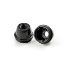 Shiny black dome for E14 3-pieces lampholder w/threaded entry (M10x1) and retainer, in thermoplastic