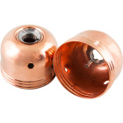 Copper plated dome for E27 3-pieces metal lampholder w/met. nip.M10 and stem locking screw, in metal