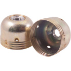 Zinc-plated dome for E27 3-pieces lampholder w/metal nipple (M10x1) and stem locking screw, in metal