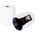 White dome for E27 3-pc lampholder w/metal nipple M10 and stem locking screw for switch, in bakelite