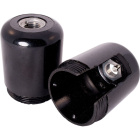 Black dome for E27 3-pc lampholder w/metal nipple M10 and stem locking screw for switch, in bakelite