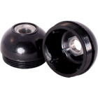 Black dome for E27 3-pieces lampholder with metal nipple (M10x1) and stem locking screw, in bakelite