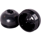 Black dome for E27 3-pieces lampholder with threaded entry (M10x1) and retainer, in bakelite