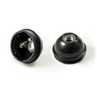Shiny black dome for E27 3-pc lampholder w/metal nipple M10, stem lock. screw and earth terminal
