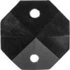 Crystal octagon stone D.1,4cm 2 holes black
