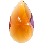 Crystal pearshape stone 5x2,9cm 1 hole ambar