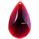 Almendro en cristal 6,3x3,7cm 1 taladro color rojo