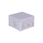 Surface junction box L.9xW.9xH.5.3 IP65 halogen-free, 7 glands, 650°