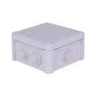 Surface junction box L.11.5xW.11.5xH.6cm IP66 halogen-free, 7 cable glands, 650°