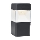 Pillar ELISA 1xGX53 10W CCT (3colors) switch IP55 L.12,6xW.12,6xH.25cm black resin