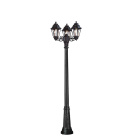 Farola ANNA 3xE27 8,5W con pulsador CCT (3colores) IP55 Al.209xD.56cm resina negra