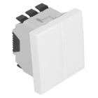 Doble Interruptor QUADRA45 (2 módulos) 10AX 250Vac en blanco