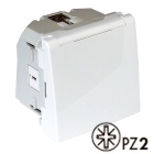 Safety earth socket (Schuko type) horizontal apertures and hinged lid (2 modules)