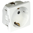Safety Earth Socket (Schuko type) QUADRA45 Horizontal Apertures (2 modules) in white