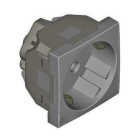 Earth Socket (Schuko Type) QUADRO45 (2 modules) 16A 250Vac in alumina