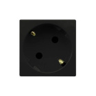 Safety Earth Socket (Schuko Type) QUADRA45 (2 modules) 16A 250Vac in matte black