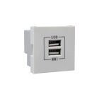 Doble Cargador USB QUADRA45 Tipo A, blanco