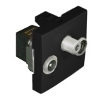 Tomada R-TV-SAT passagem QUADRA45 (2 Módulos) preto mate