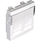 Face Plate QUADRO45 for 2 RJ45 Connectors (2 modules) in white