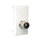 Module with 1 IEC Male/Type F connector (1 module) in matte white