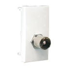Module with 1 IEC Male/Type F connector (1 module) in white