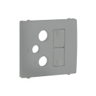 Cover plate APOLO5000 for R-TV-SAT 2xRJ45 socket in silver