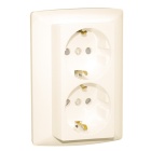 Monoblock Double Safety Earth Socket (Schuko Type) SIRIUS70 16A 250Vac in ivory